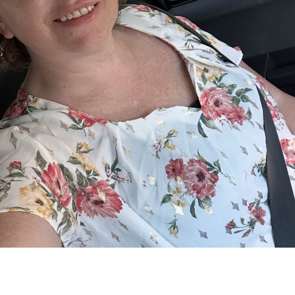 Sara Michelle Floral Blouse with Red and Yellow Accents - Picture 11 of 11